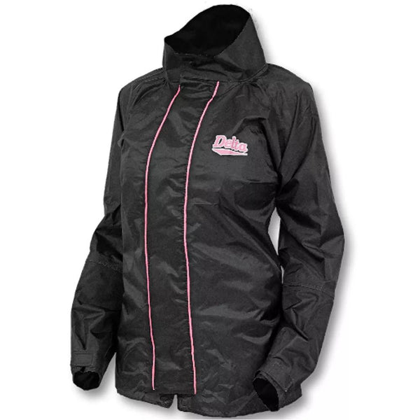 Conjunto Capa de Chuva Feminina Delta New Star Preto e Rosa