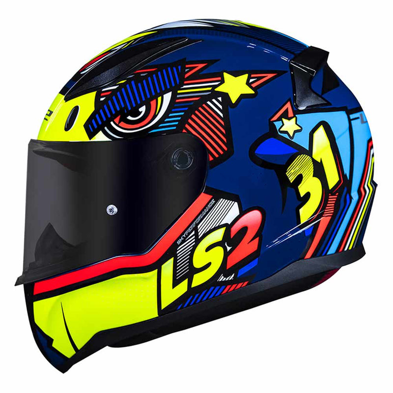 CAPACETE LS2 FF353 RAPID KHAN AMARELO/AZUL