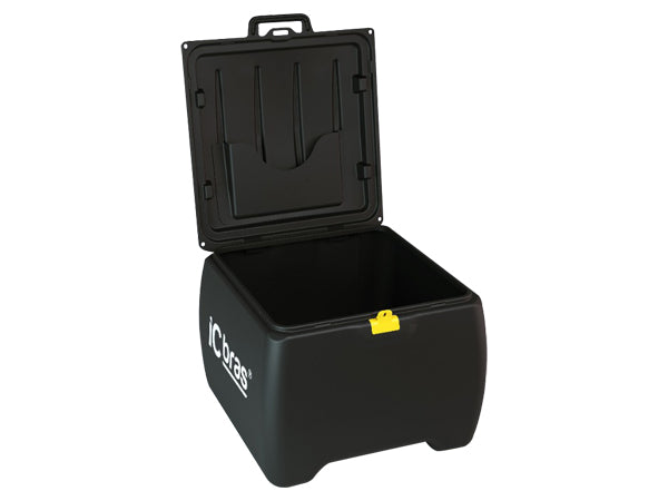 Kit Bauleto Preto C Tampa 140L+Suporte Baú Universal IcBras