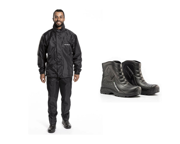 Capa Chuva Forro Gola Nylon Luxo GG + Bota 43/4 Pantaneiro