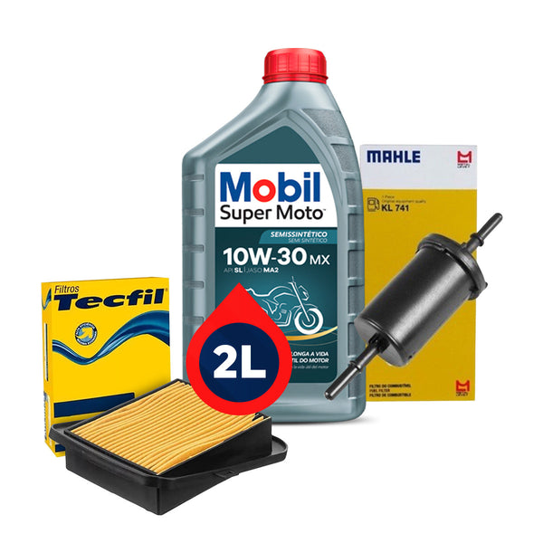 Kit Revisão CG - 2L Mobil 10w30 + Filtros