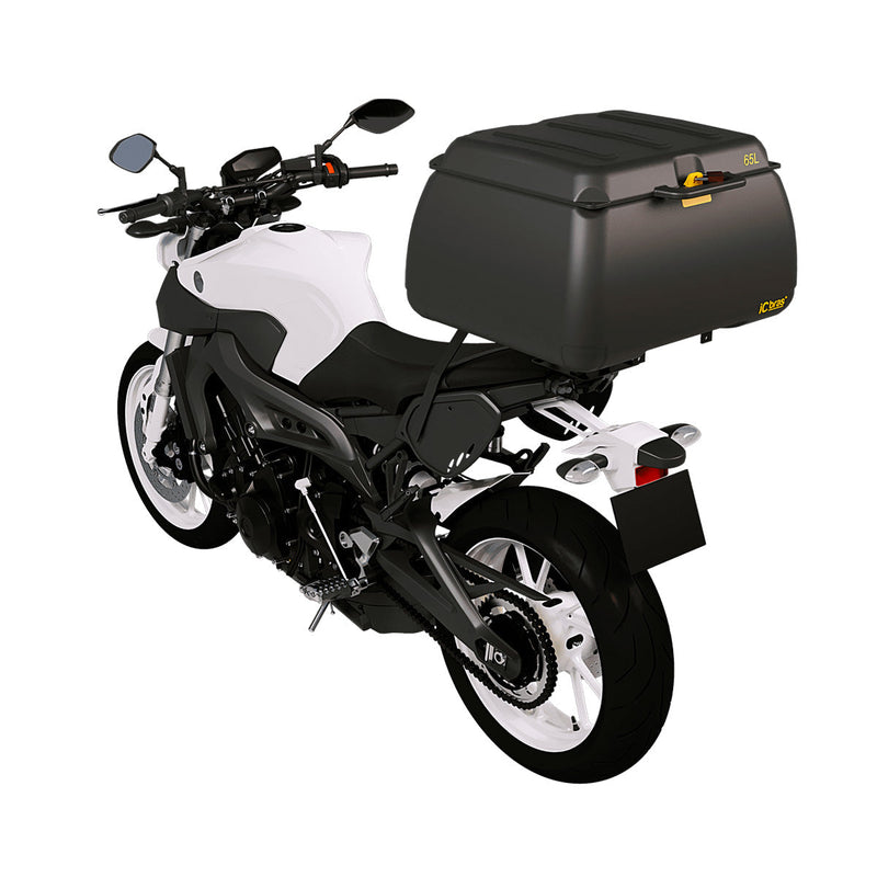 Bauleto Baú P/ Moto Frete Preto Premium 65L C/ Tampa Icbras