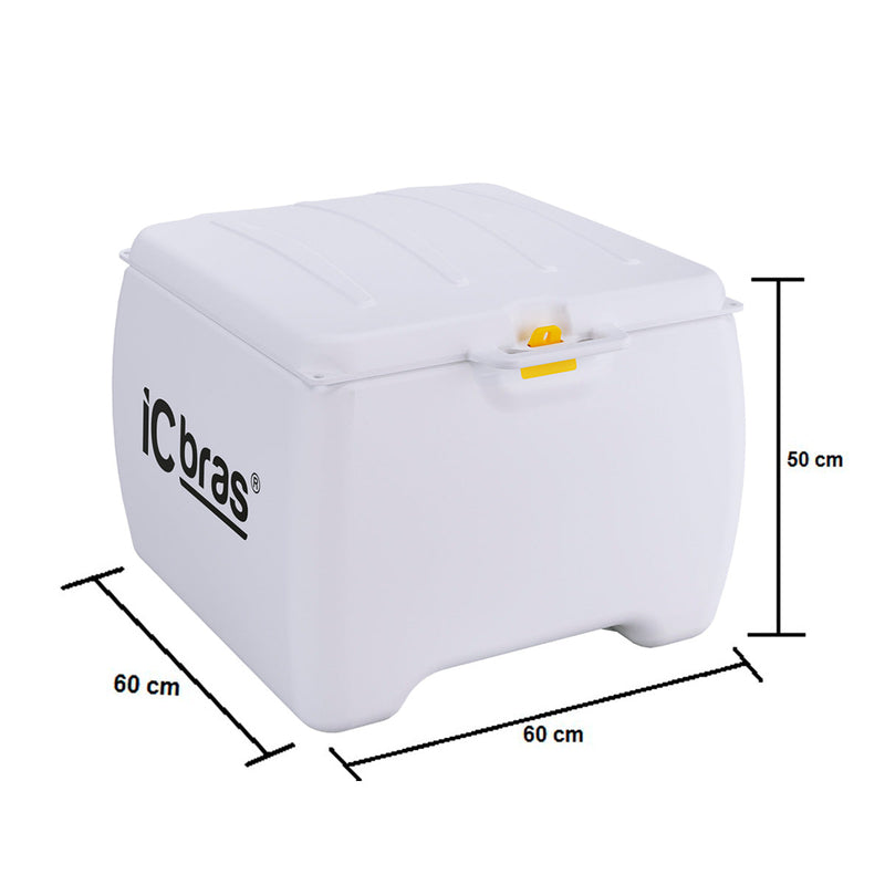Bauleto Baú P/ Moto Frete Premium 140L C/Tampa Icbras Branco