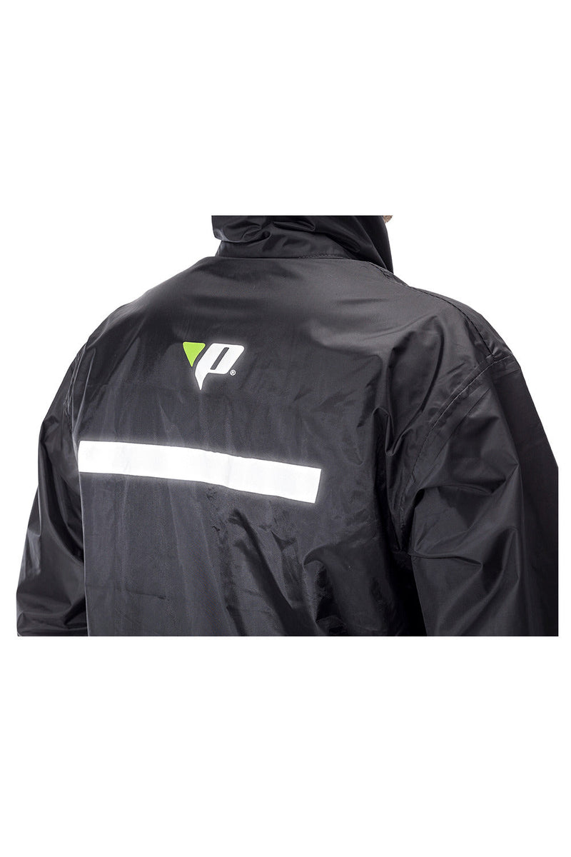 Conjunto Capa de Chuva Preto Pantaneiro Nylon Luxo Com Gola
