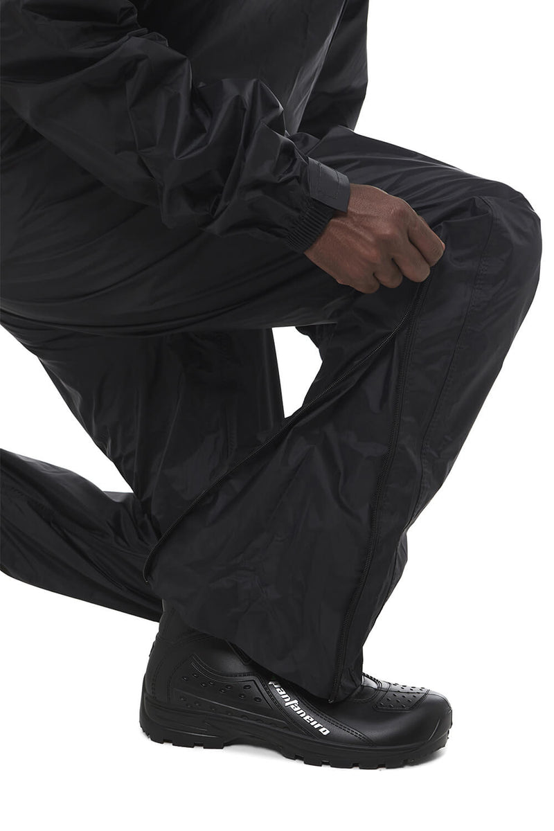 Macacão Capa de Chuva Nylon Motoqueiro Pantaneiro Preto