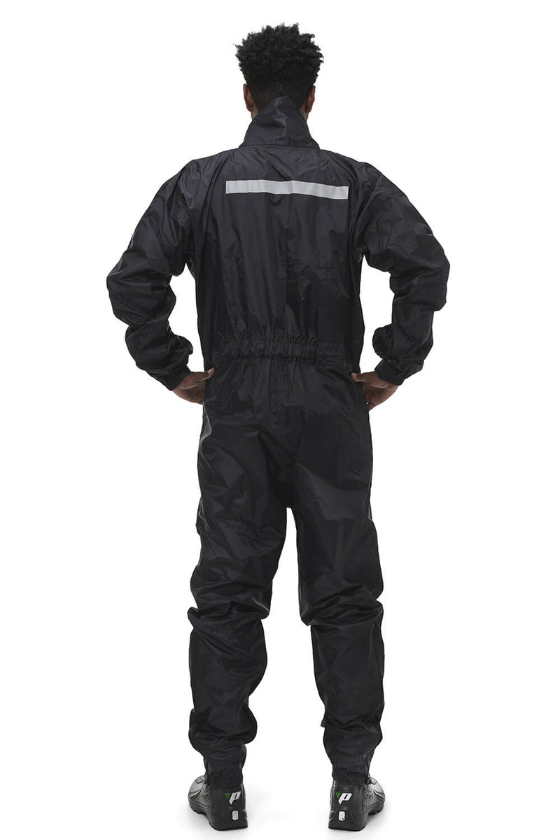 Macacão Capa de Chuva Nylon Motoqueiro Pantaneiro Preto