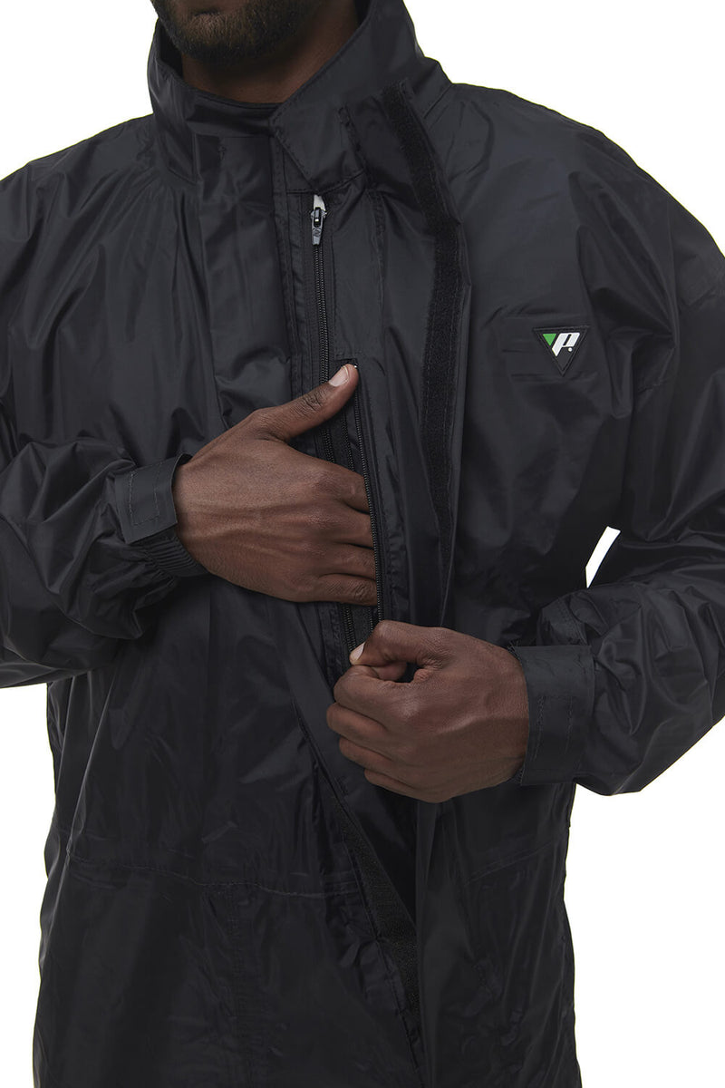 Macacão Capa de Chuva Nylon Motoqueiro Pantaneiro Preto