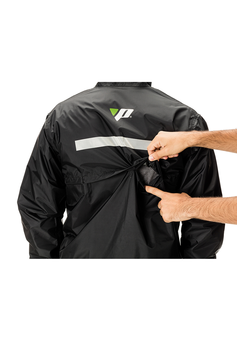 Capa Chuva Nylon Luxo Gola Forro Ventilação Preto Pantaneiro