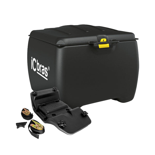 Kit Bauleto Preto C Tampa 140L+Suporte Baú Universal IcBras